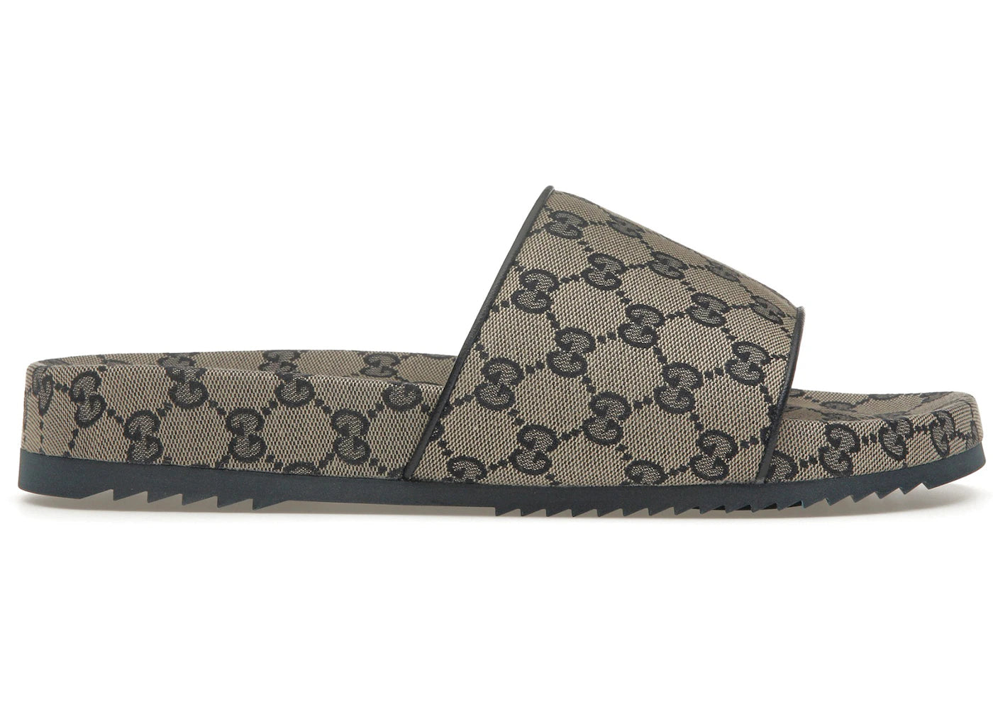Gucci Gg Slide Sandal Beige Blue Monogram