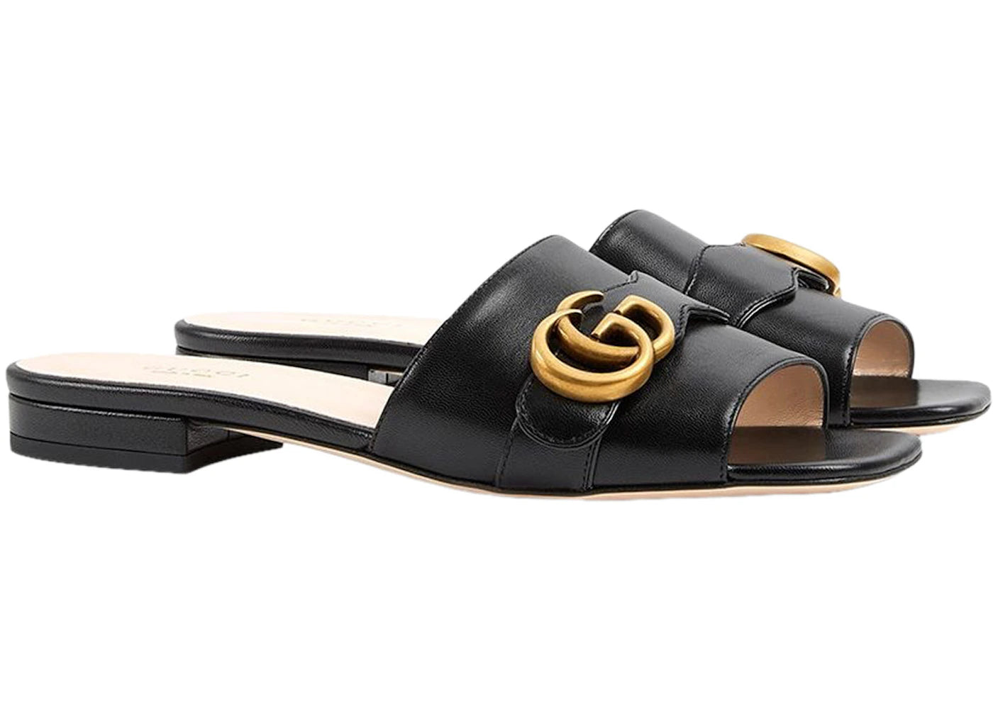gucci gg slide sandal black leather