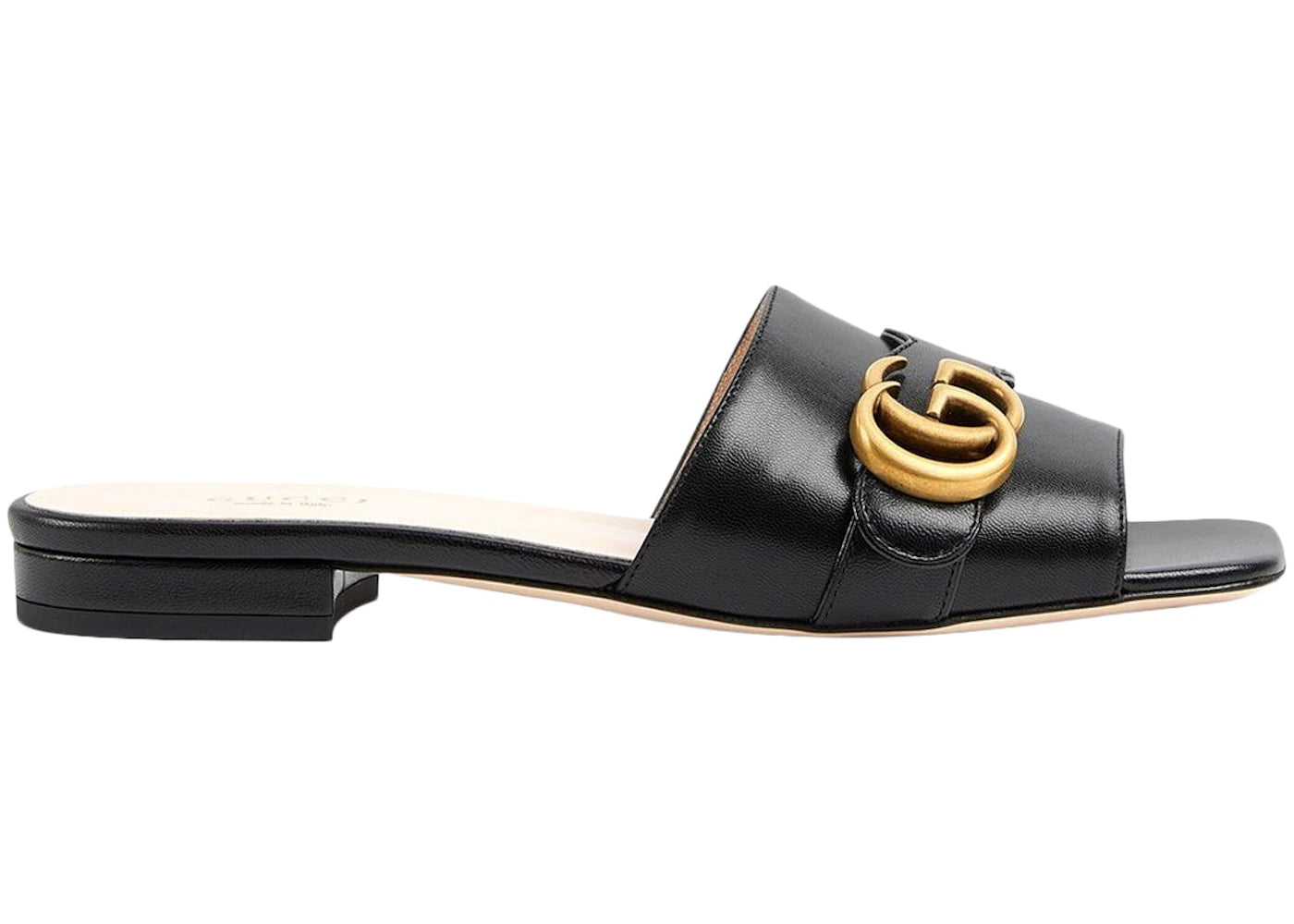 gucci gg slide sandal black leather
