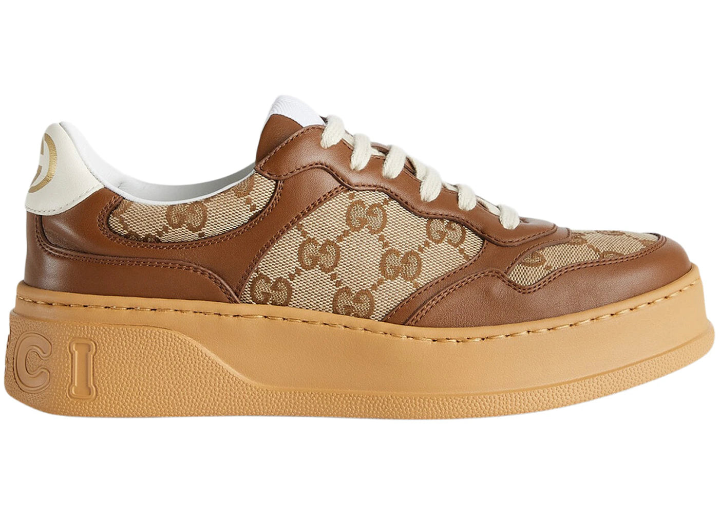 gucci gg sneaker gg beige ebony (women's)