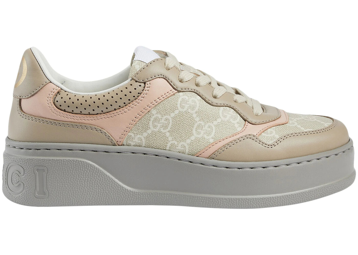 gucci gg sneaker oatmeal light pink gg supreme (women's)