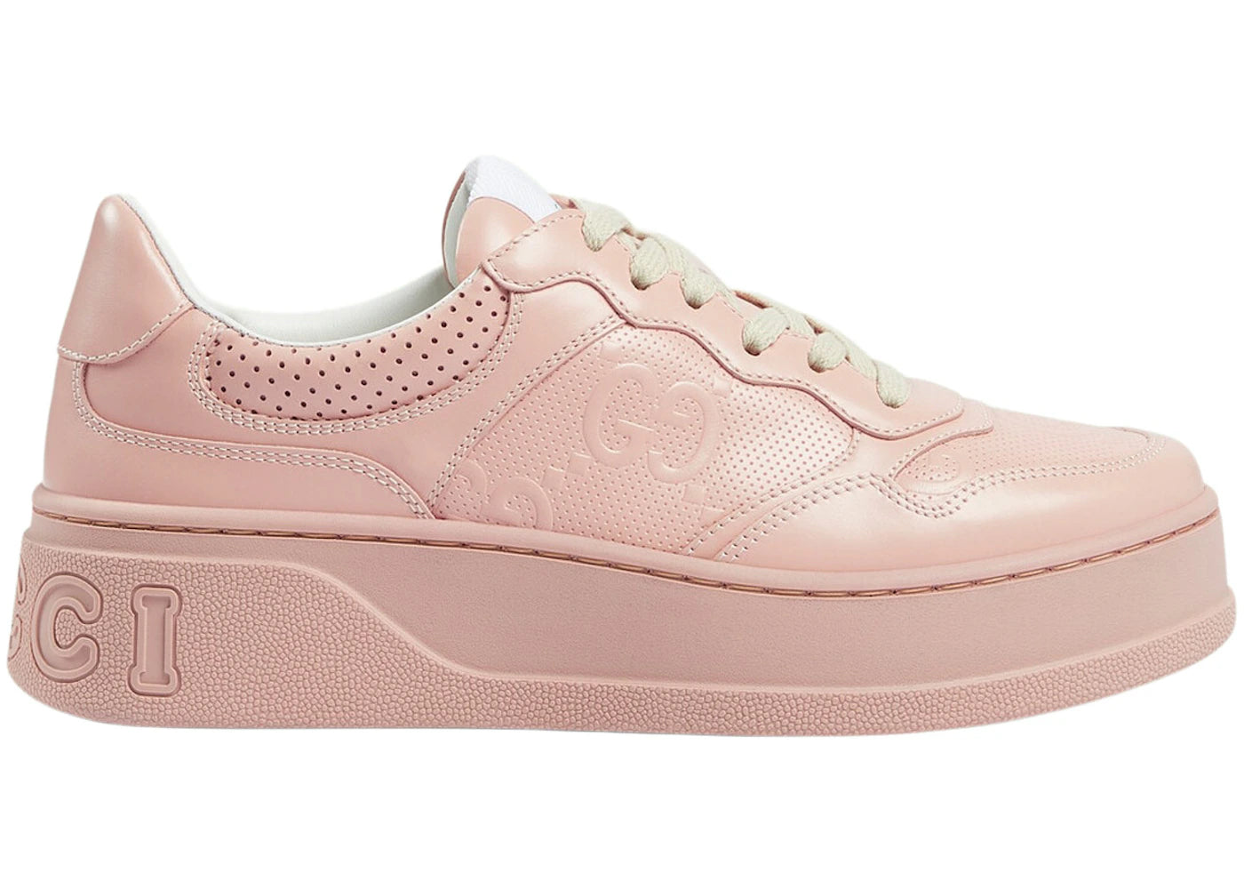 gucci gg sneaker pale pink embossed (women's)