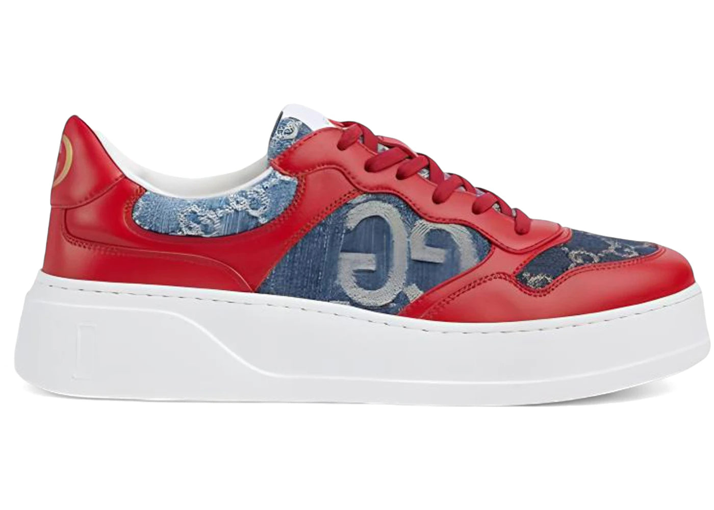 gucci gg sneaker red blue denim