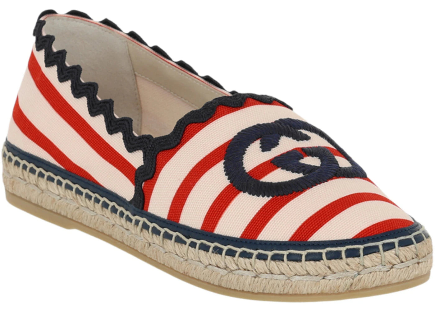 gucci gg striped espadrilles red (women's)