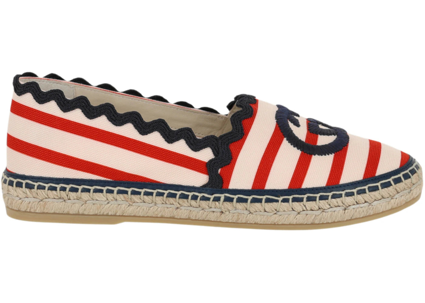 gucci gg striped espadrilles red (women's)