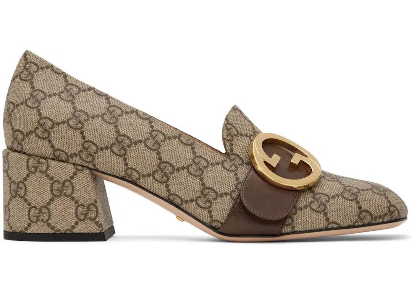 gucci gg supreme canvas pumps beige ebony (women's)