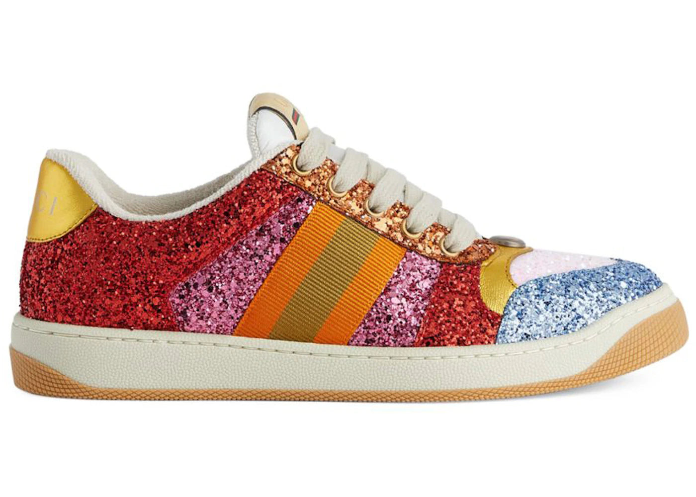 gucci glitter-embellished screener sneakers multi (women's)