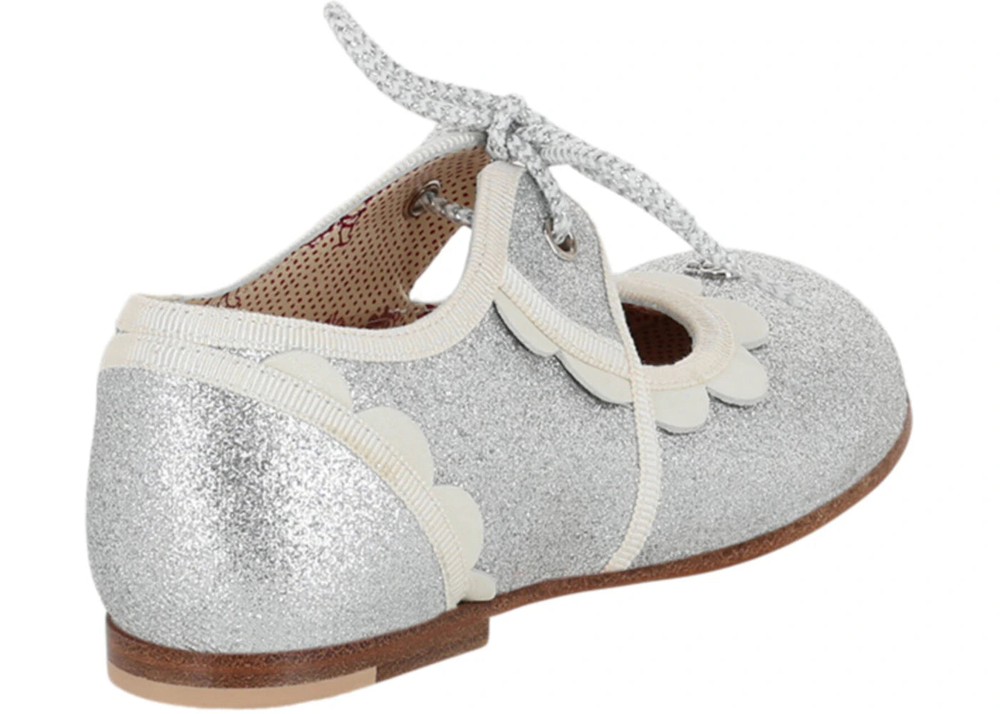 gucci glitter scalloped-trim dress shoes silver (kids)
