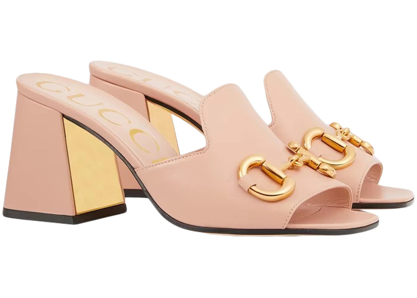gucci horsbit 75mm heeled sandal pink leather