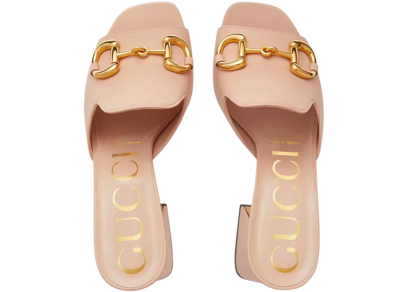 gucci horsbit 75mm heeled sandal pink leather