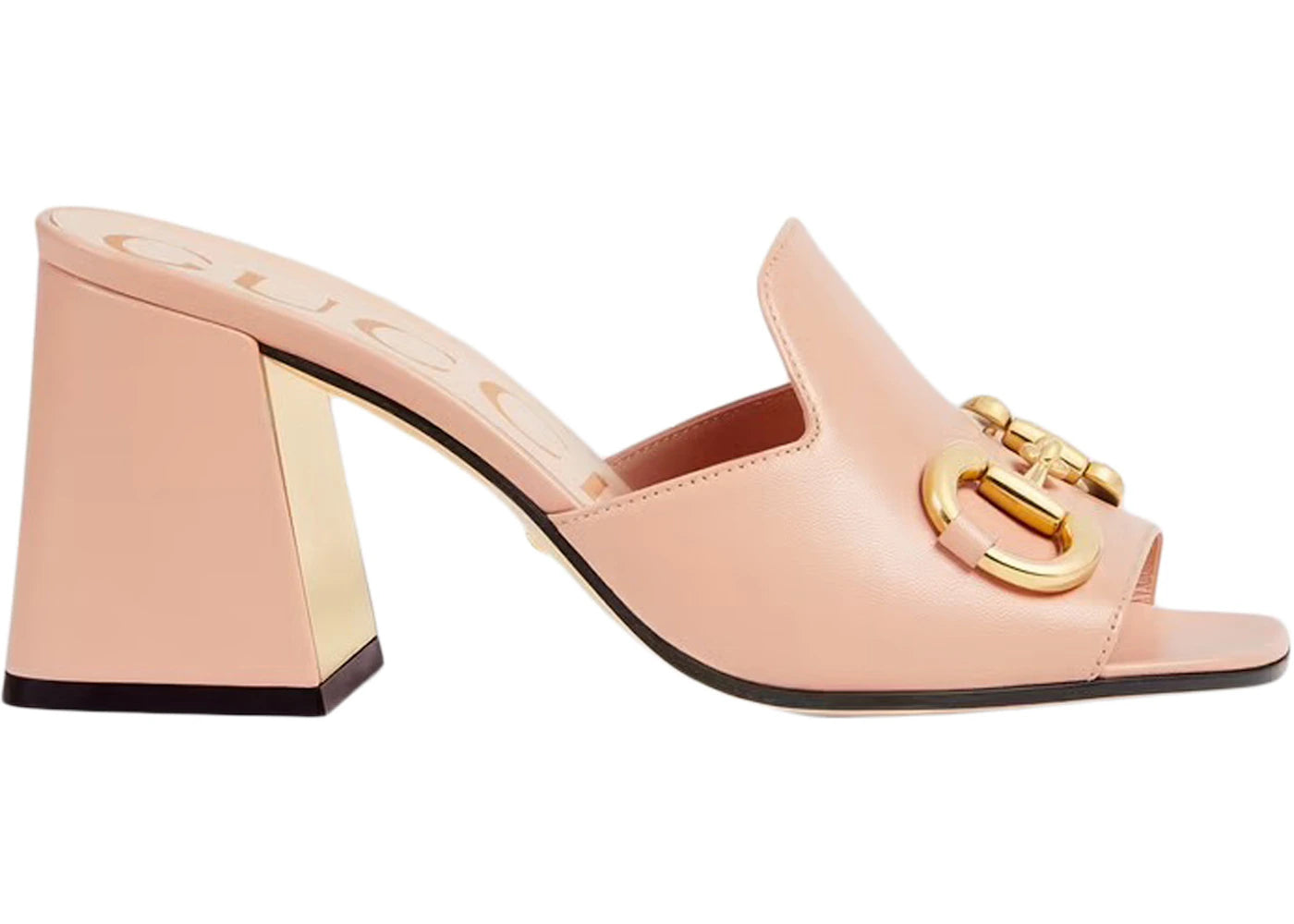gucci horsbit 75mm heeled sandal pink leather