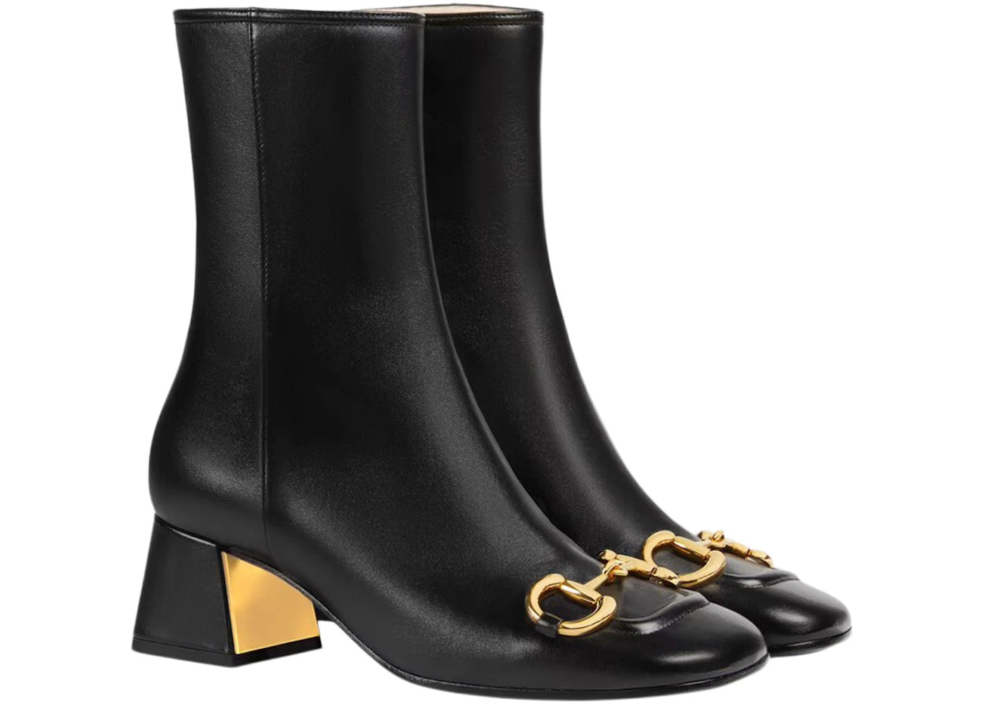 gucci horsebit 55mm ankle boot black leather