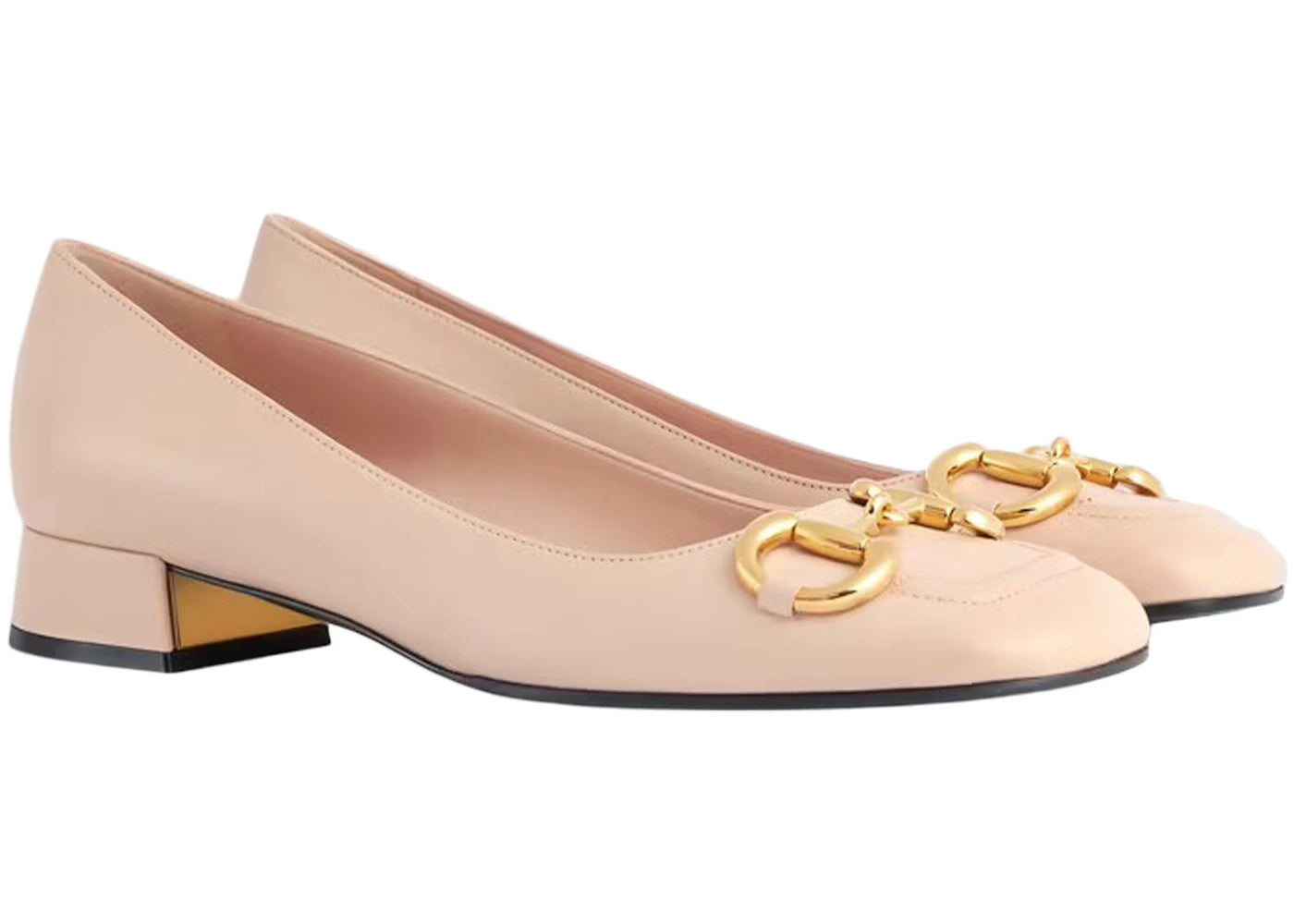 gucci horsebit ballet flat light pink leather