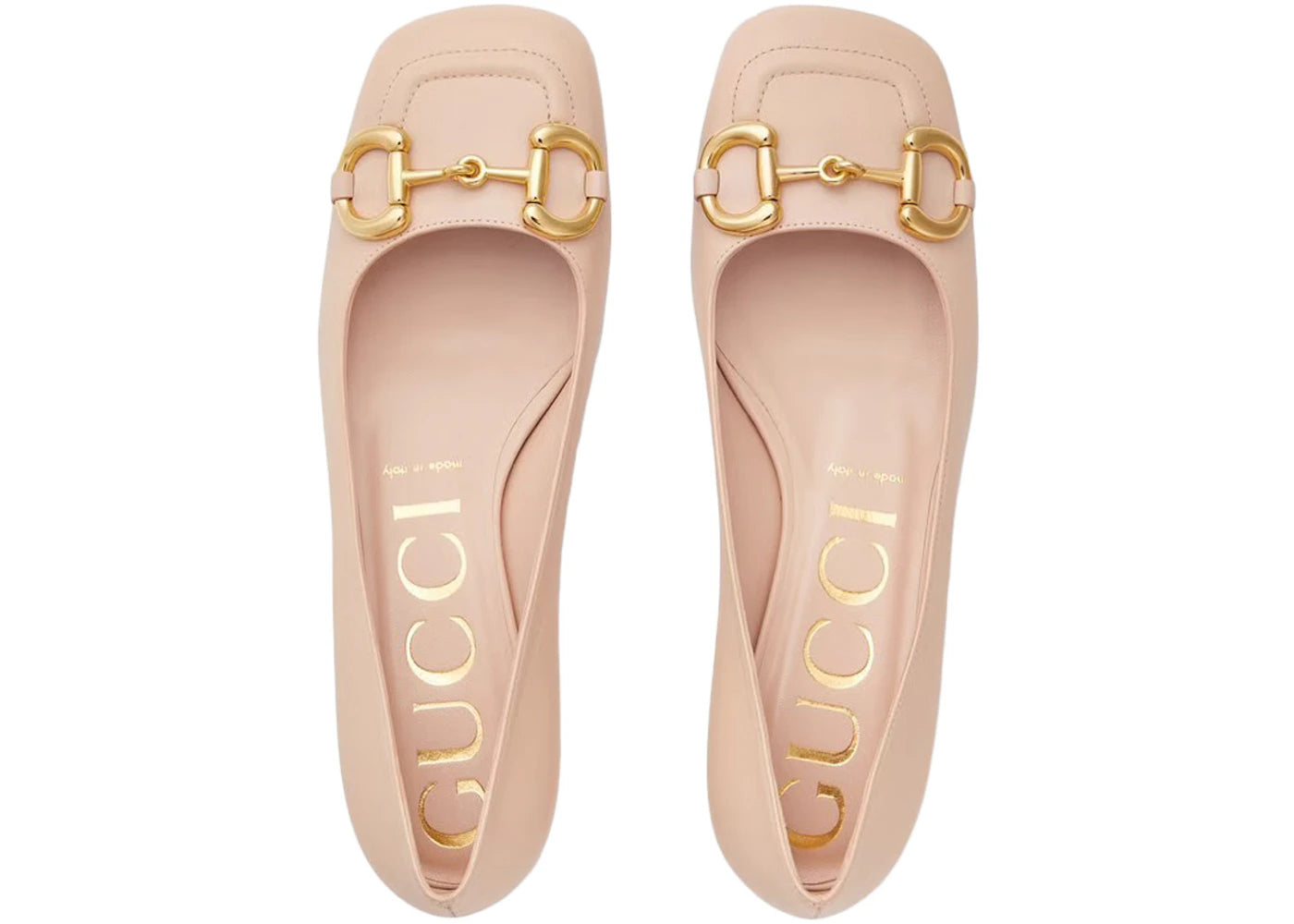 gucci horsebit ballet flat light pink leather