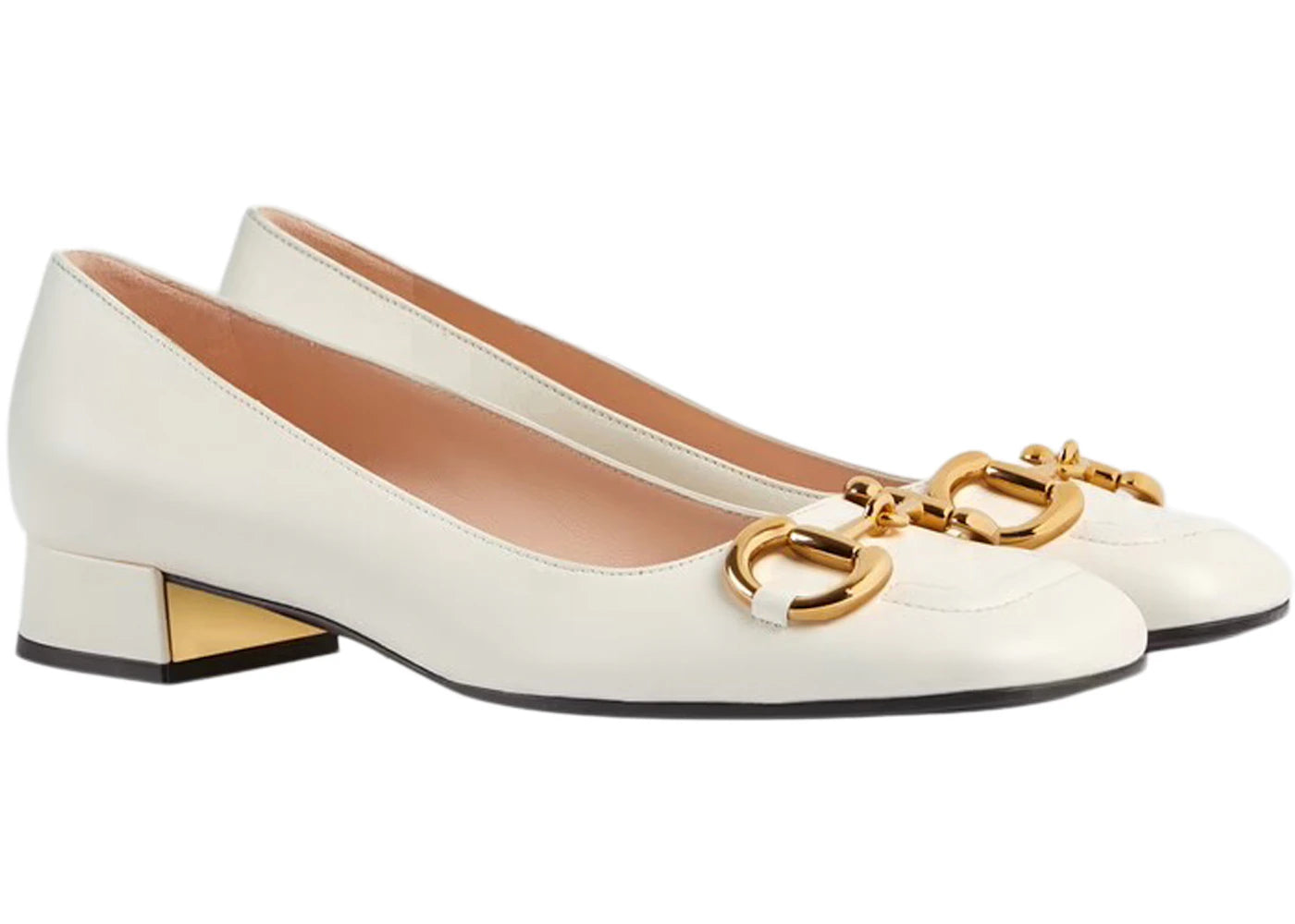 gucci horsebit ballet flat white leather