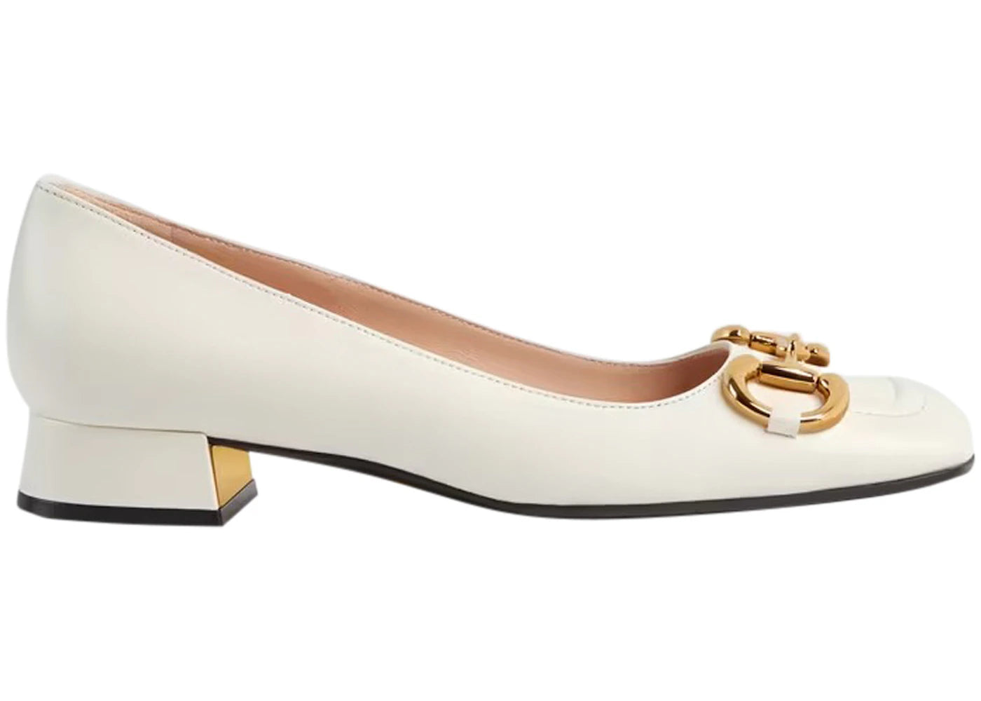 gucci horsebit ballet flat white leather