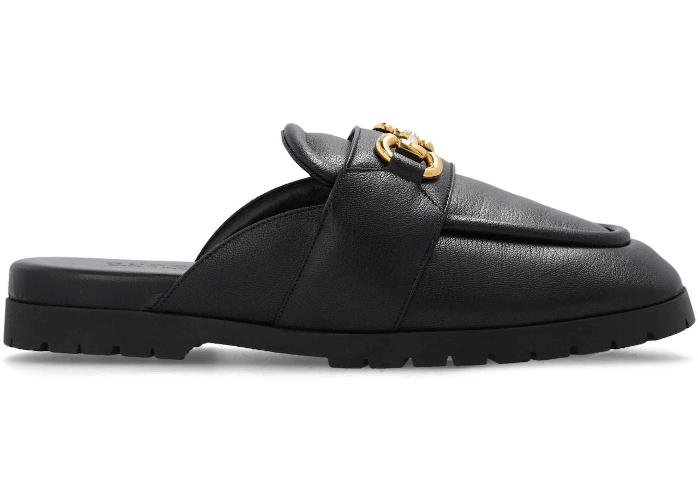 gucci horsebit leather mule black