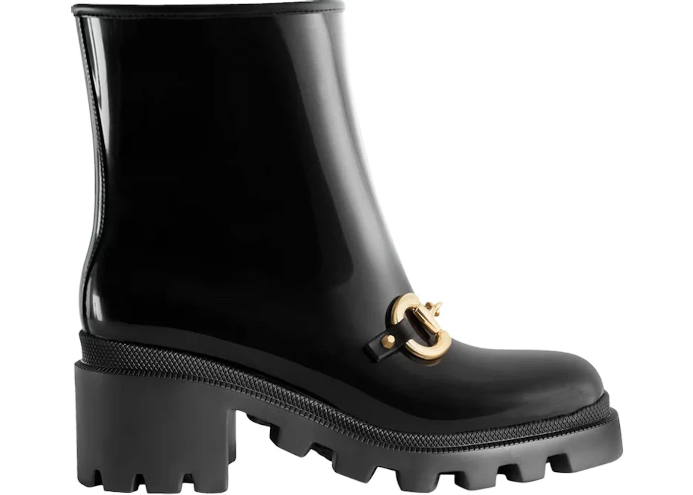 gucci horsebit rain boots black (women's)