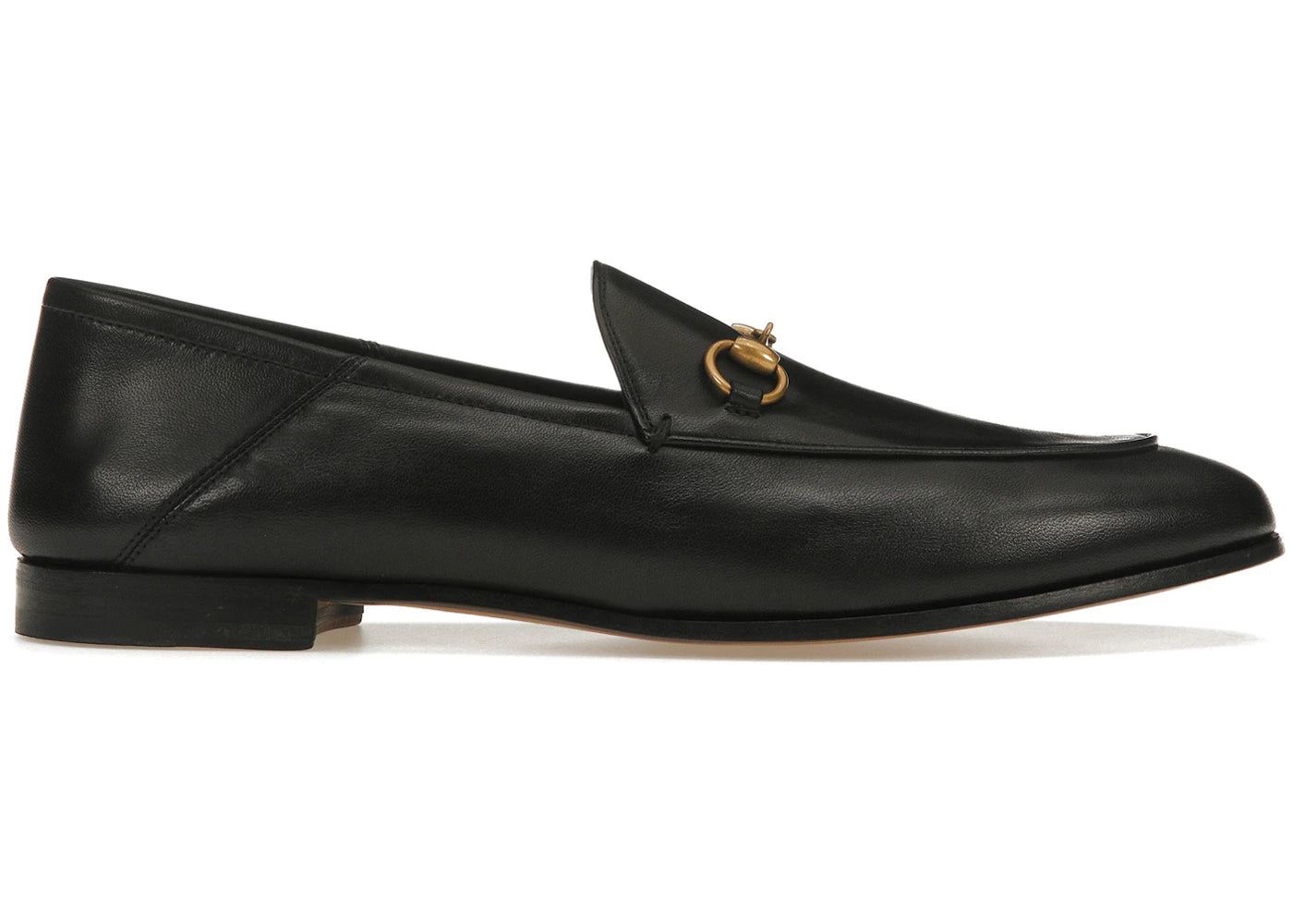 gucci horsebit slip on loafer black leather