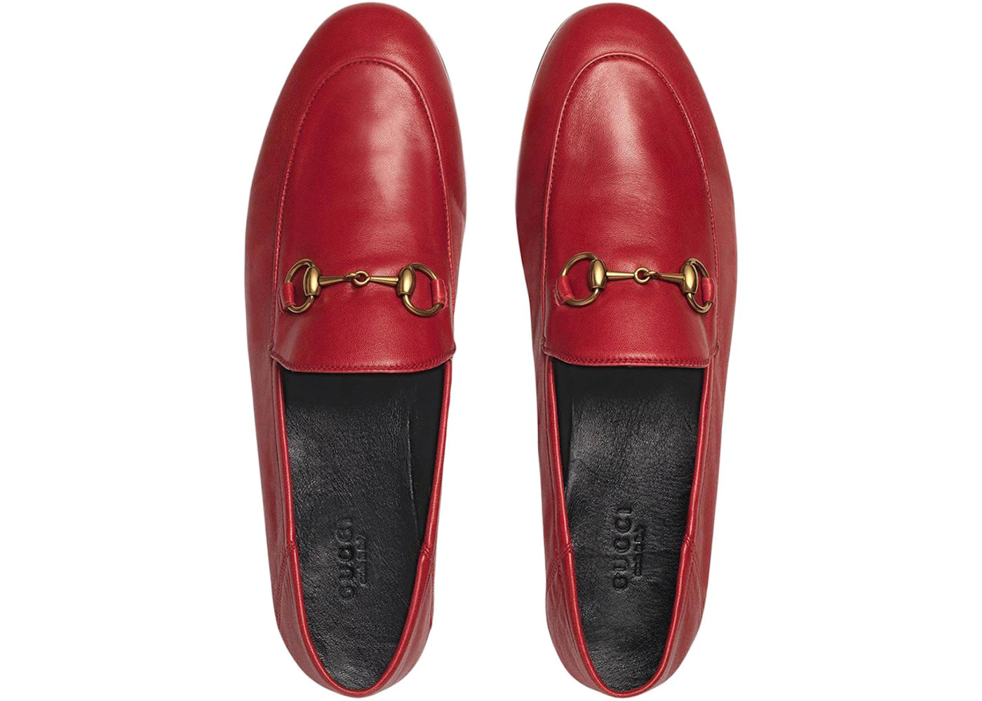 gucci horsebit slip on loafer red leather