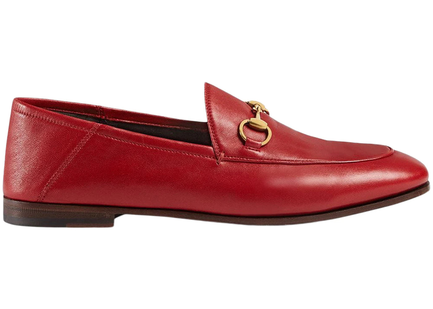 gucci horsebit slip on loafer red leather