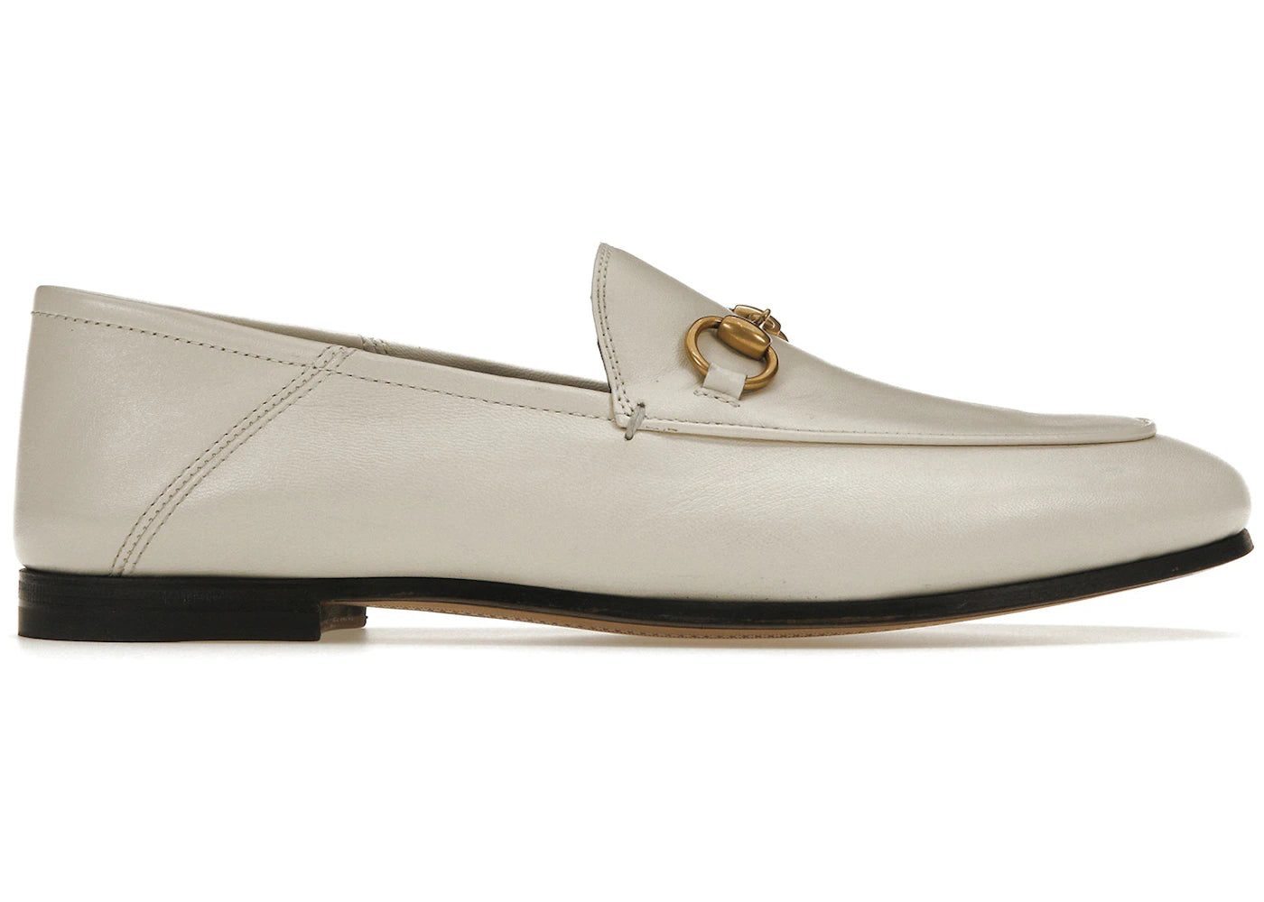 gucci horsebit slip on loafer white leather