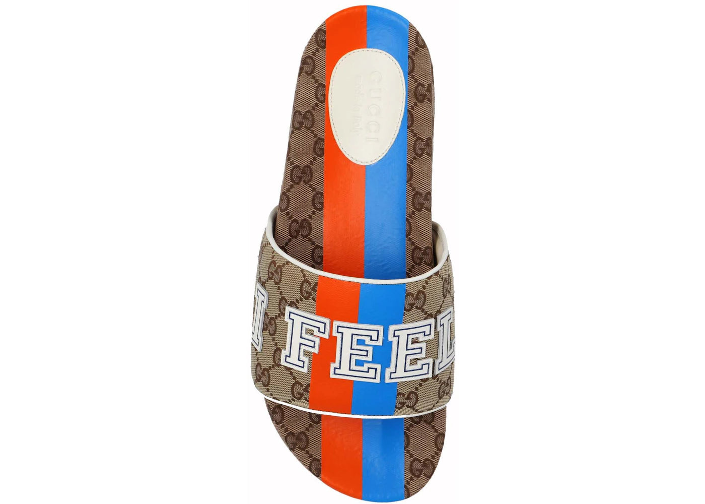 gucci i feel gucci slide beige blue orange