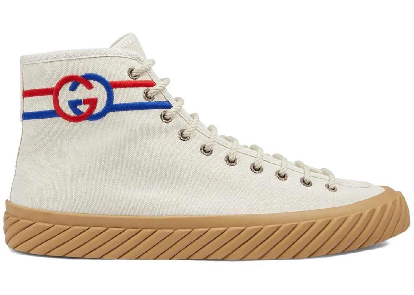 gucci interlock g high-top sneaker white red blue
