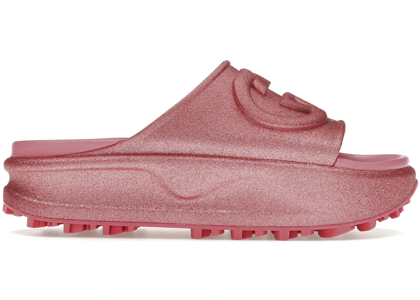 gucci interlocking g slide metalic rose (women's)