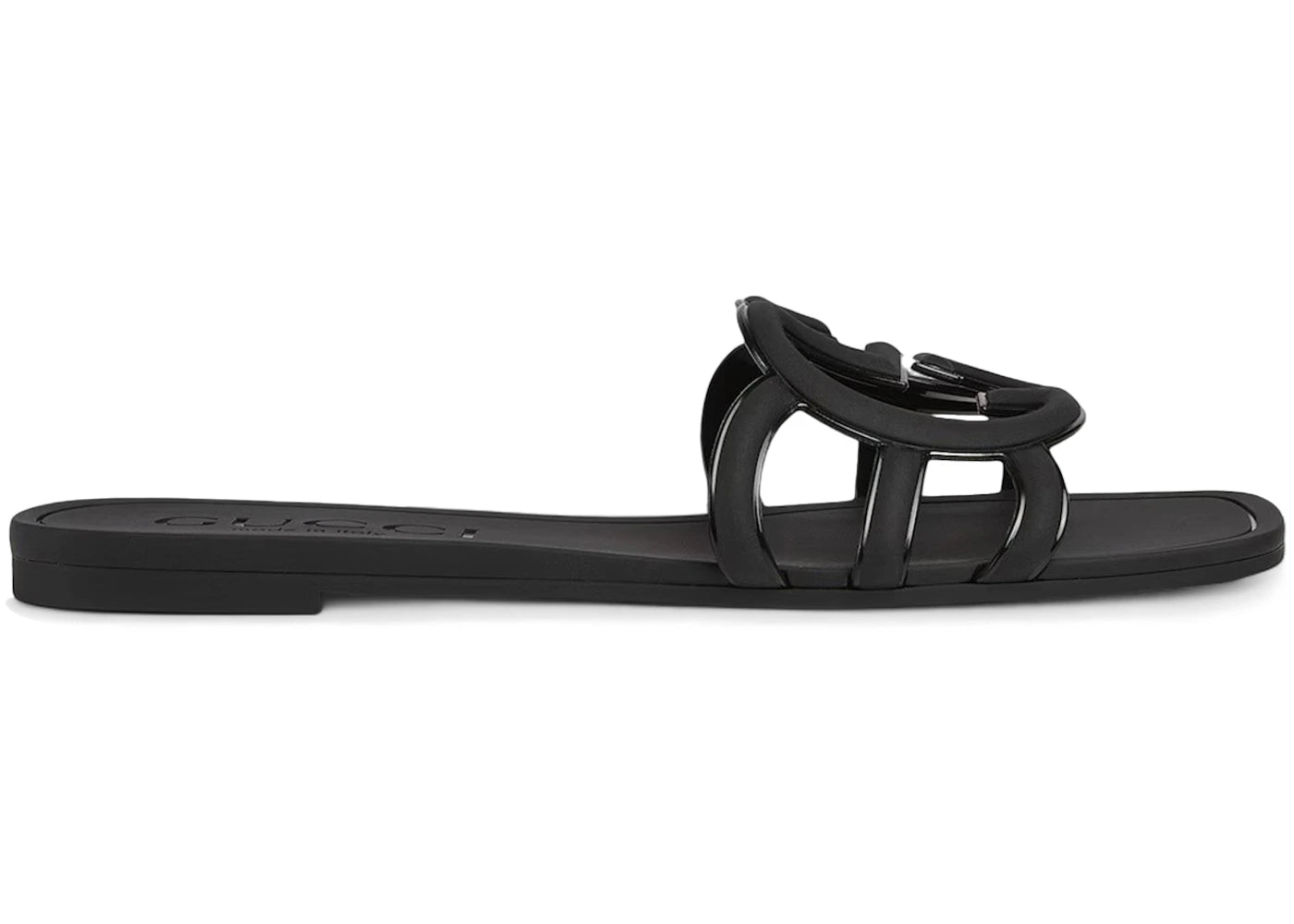 Gucci Interlocking G Slide Sandal Black Rubber (Women'S)