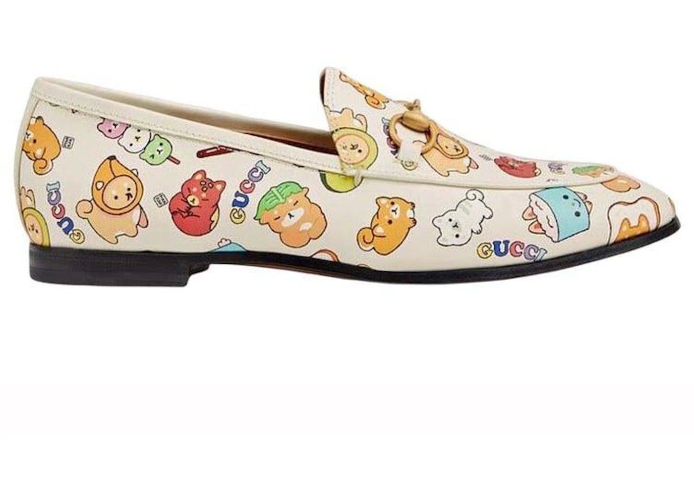 gucci jordaan animal printed loafer beige multi (women's)