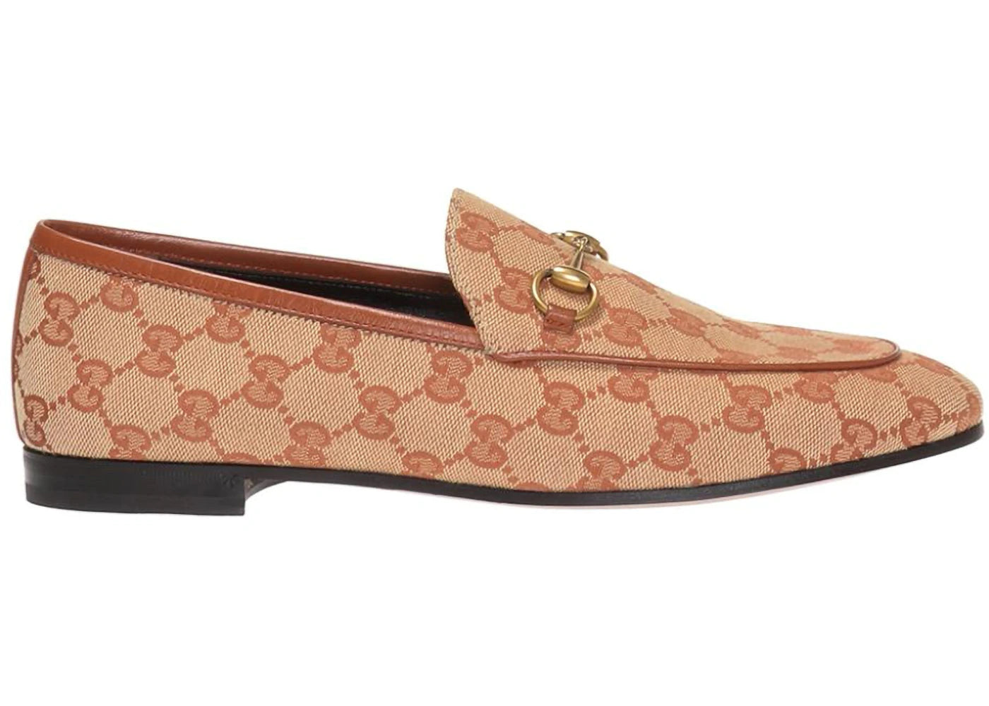 gucci jordaan supreme canvas loafers gg beige rust (women's)