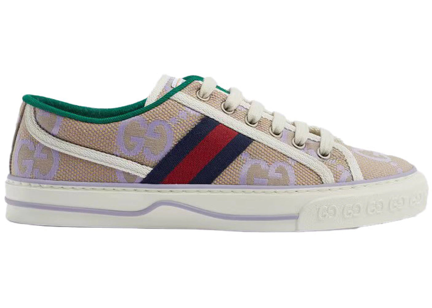 gucci jumbo gg tennis 1977 beige lilac canvas