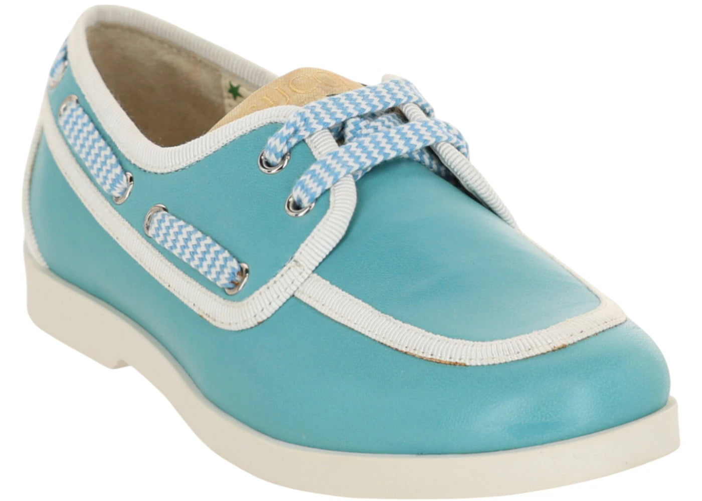gucci leather boat shoes light blue (kid's)