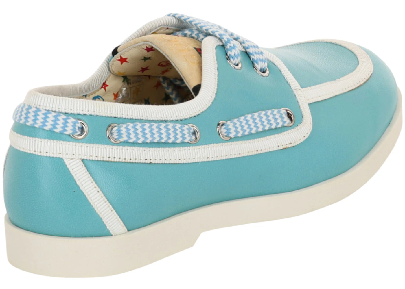 gucci leather boat shoes light blue (kid's)