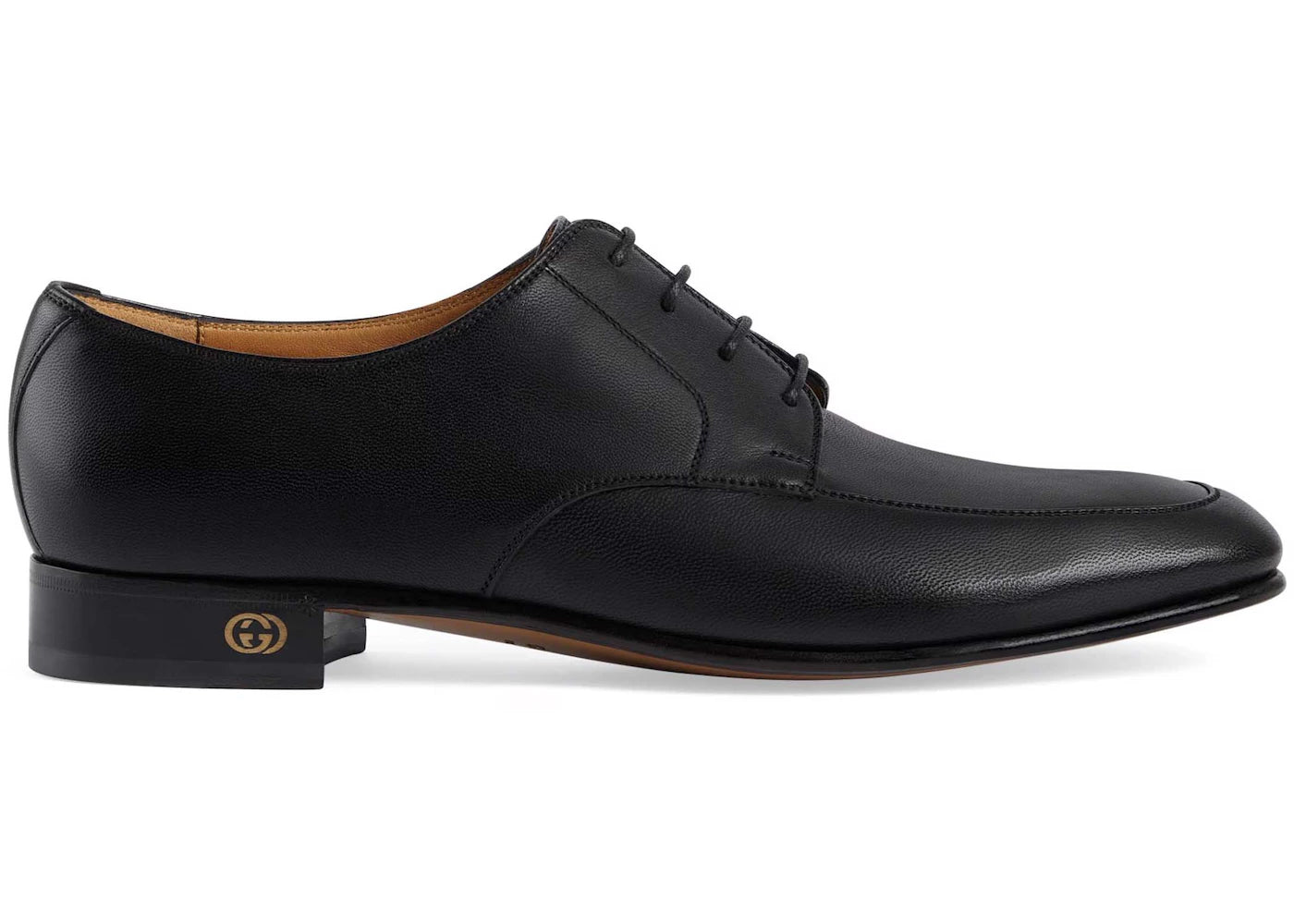 gucci leather lace-up shoes black