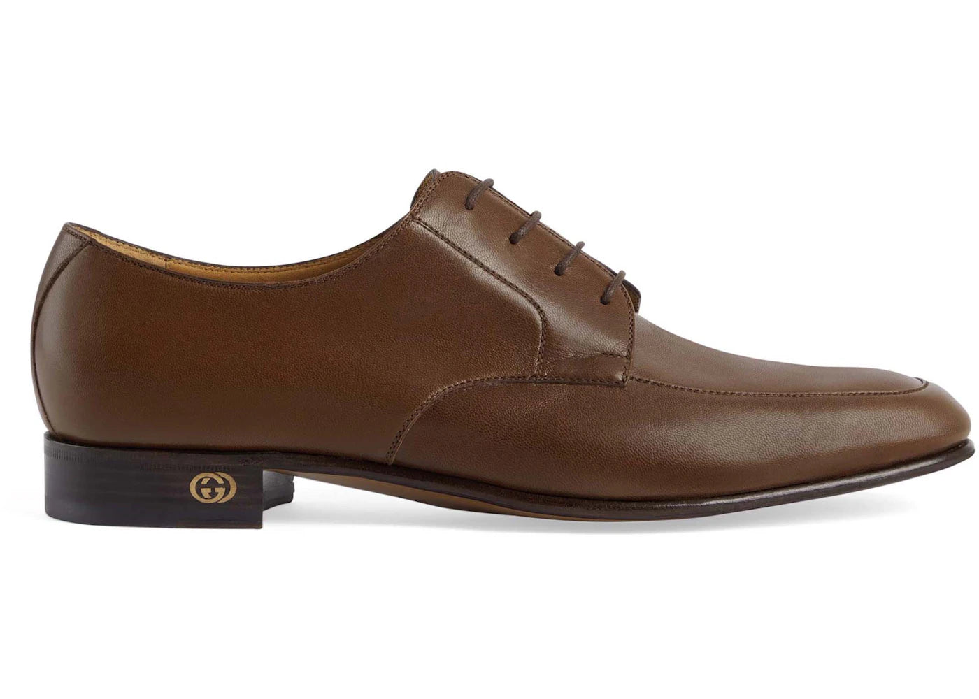 gucci leather lace-up shoes brown