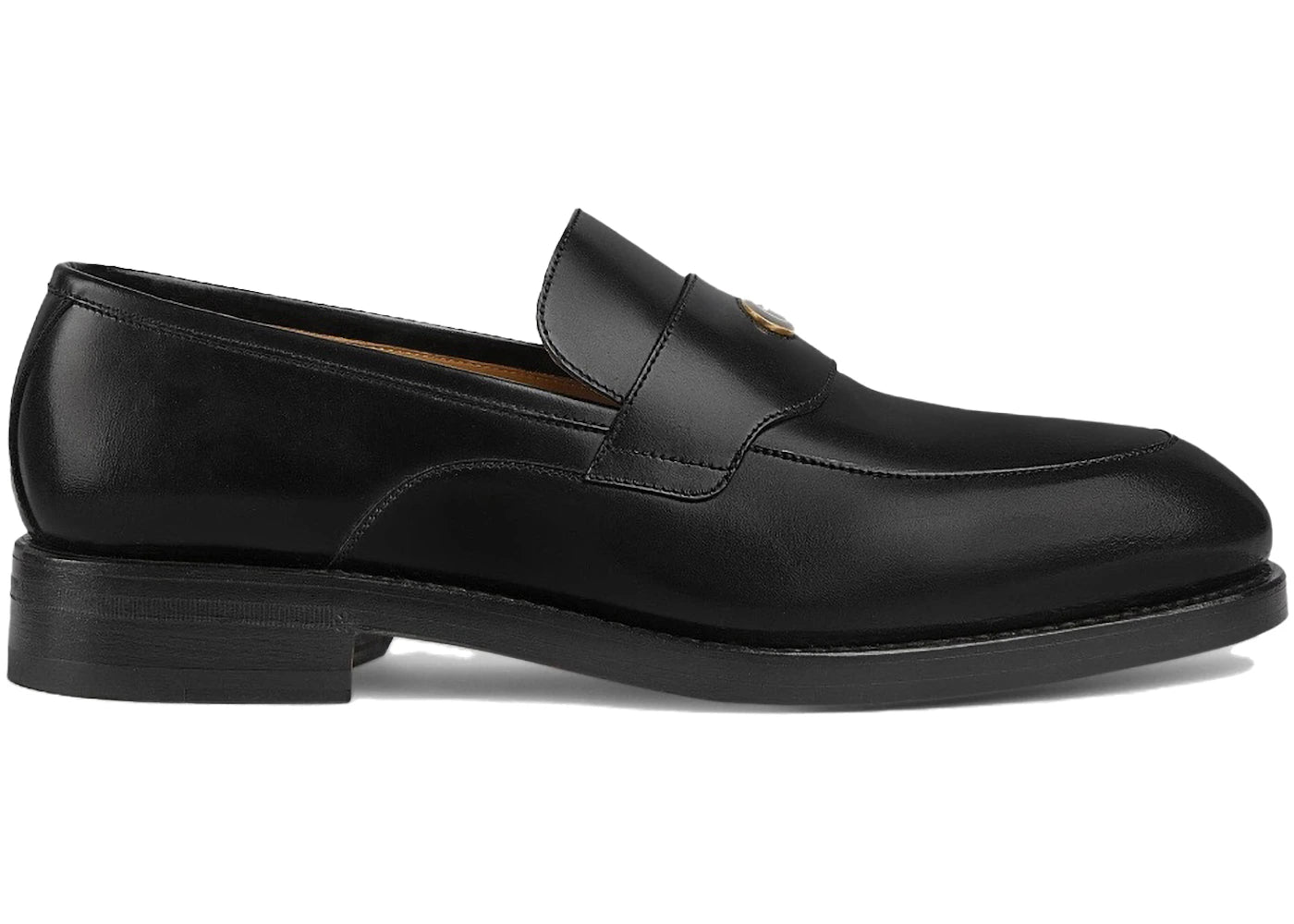 gucci leather loafer black