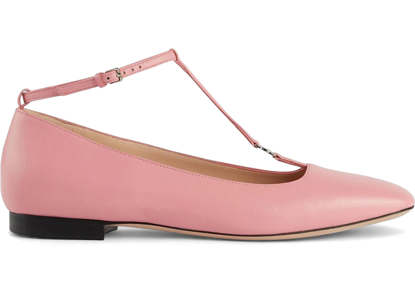 Gucci Leather Square-Toe Flat Pink (Women'S)