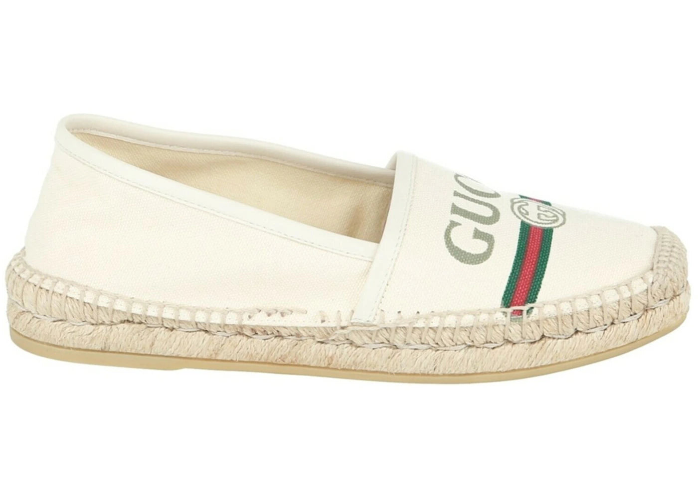 gucci logo canvas espadrilles black cream (women's)