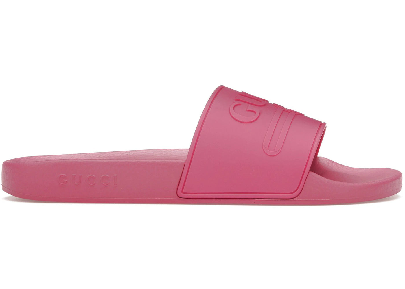 gucci logo rubber slide fuschia (men's)