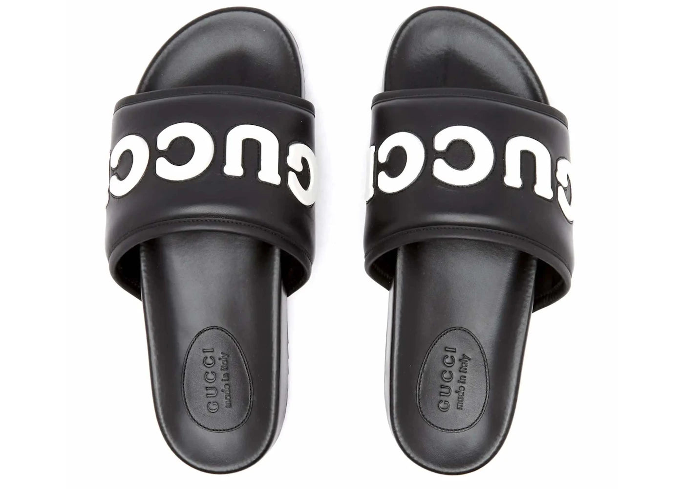 gucci logo slide black