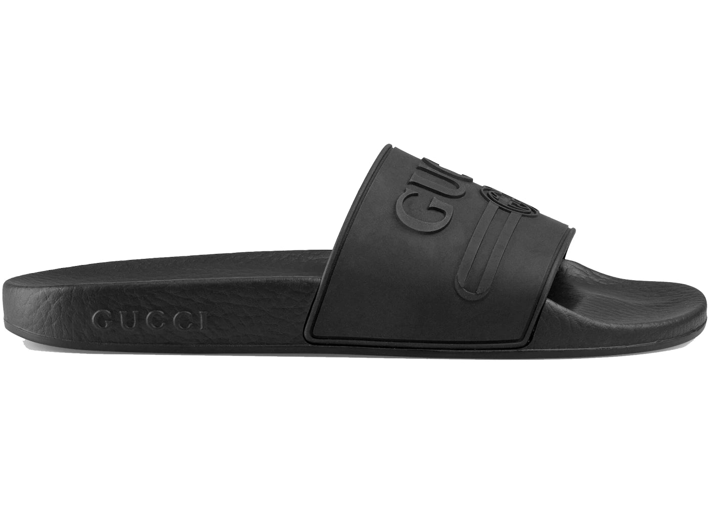 gucci logo slide black rubber