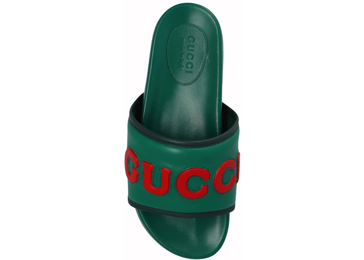 gucci logo slide green