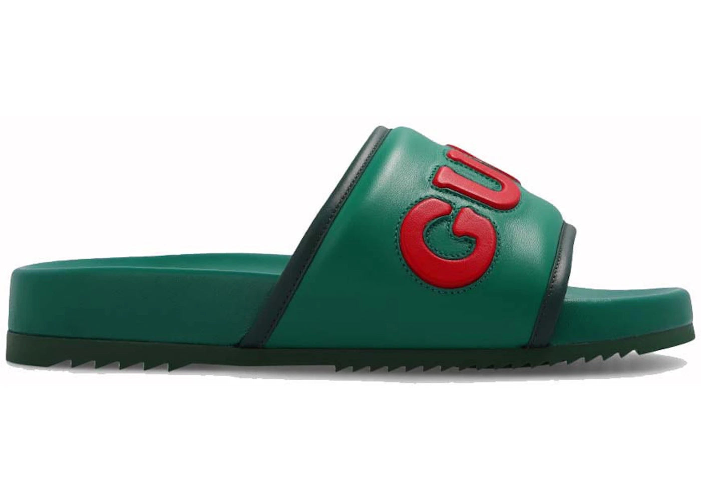 gucci logo slide green