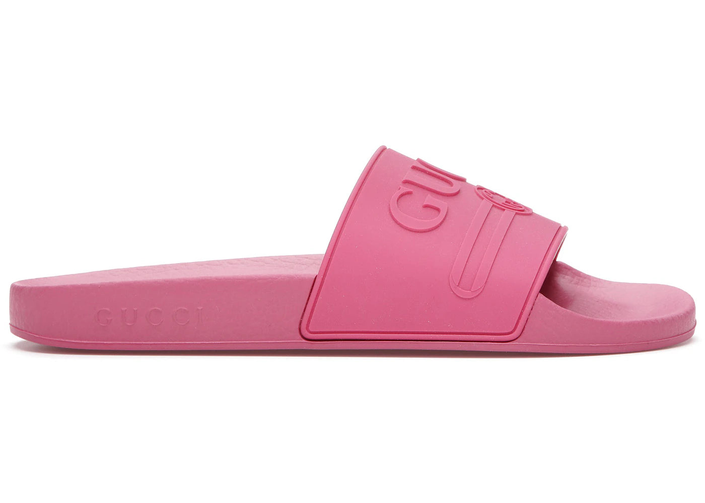 gucci logo slide pink rubber (women's)