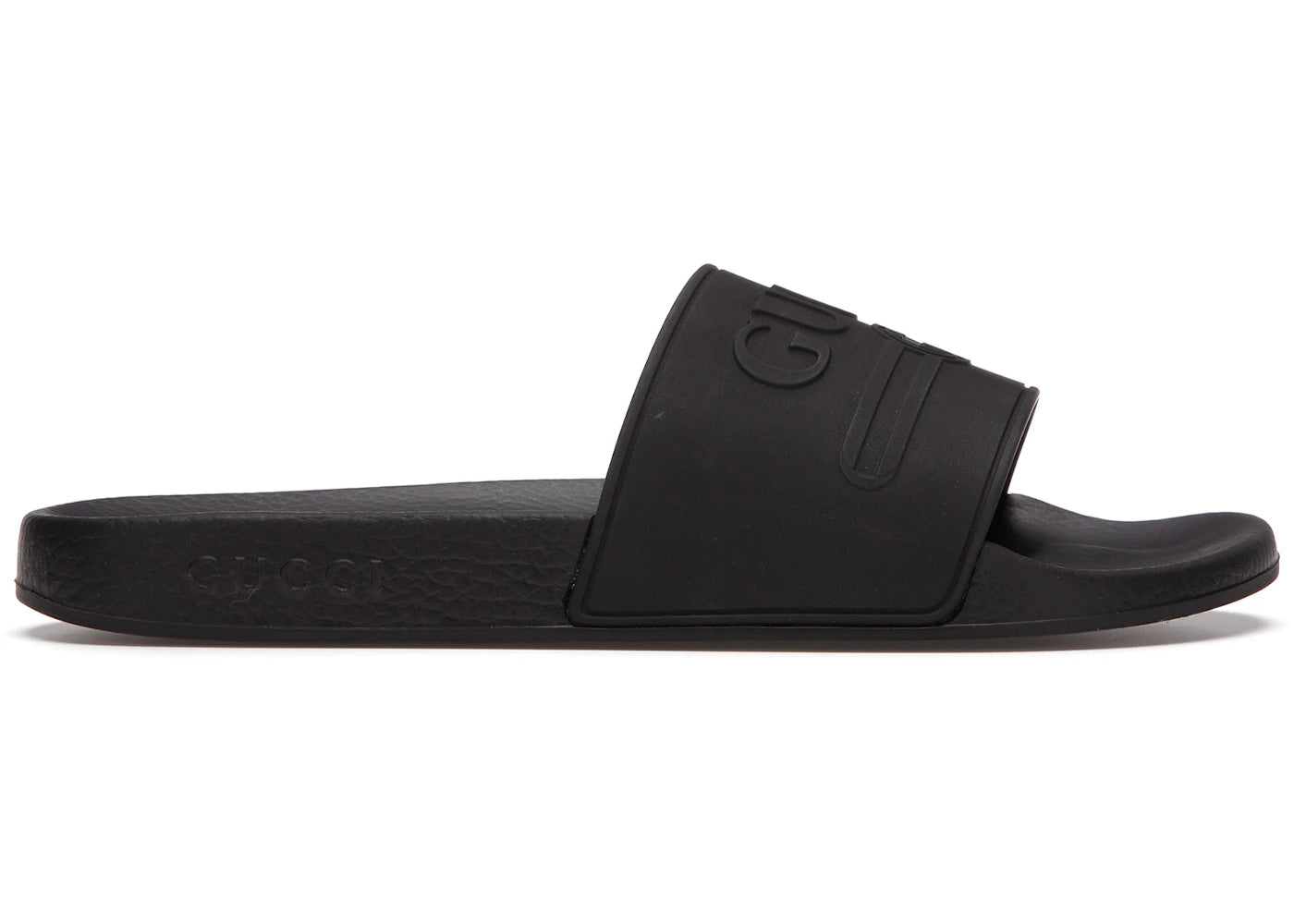 gucci logo slide rubber black