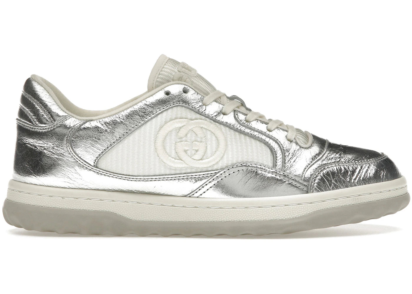 gucci mac80 trainer silver white (women's)