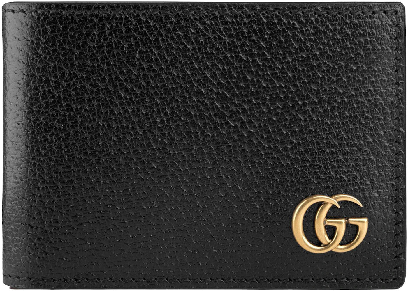Gucci Gg Marmont Bifold Wallet Textured Calfskin Black