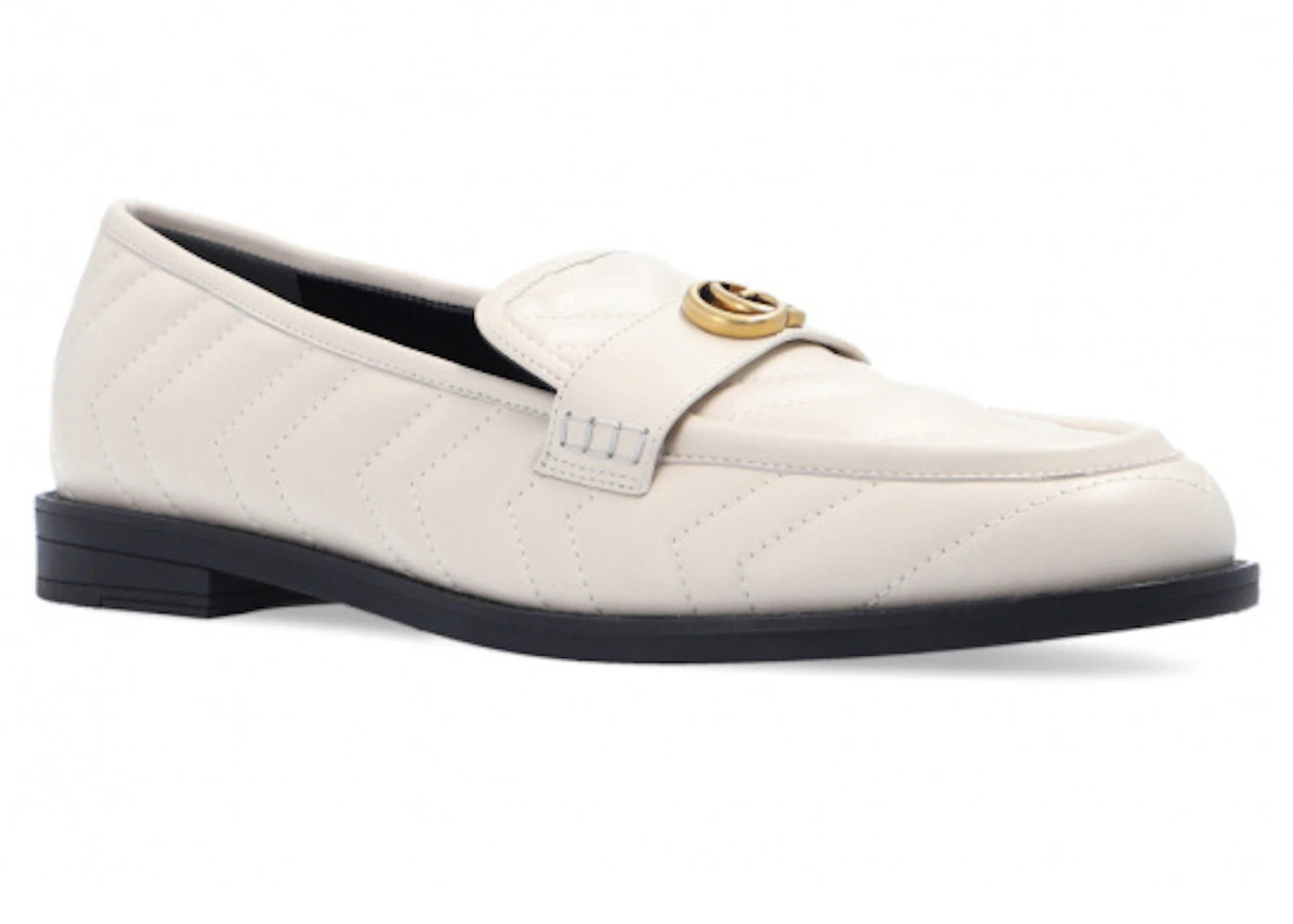 gucci marmont matelassé loafer white (women's)